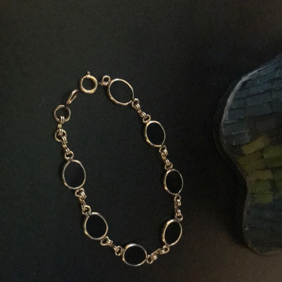 Vintage 12k gold onyx bracelet - Picture 5 of 8